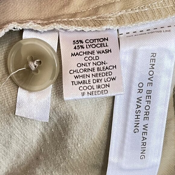 Ann Taylor Safari Style Jacket Khaki‎ Roll Up Sleeves Cargo Pockets Medium  NWT - Picture 11 of 12